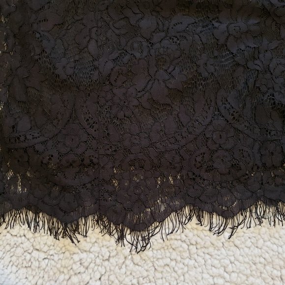 Black Lace Knee Length Dress Size M Medium - Picture 7 of 8